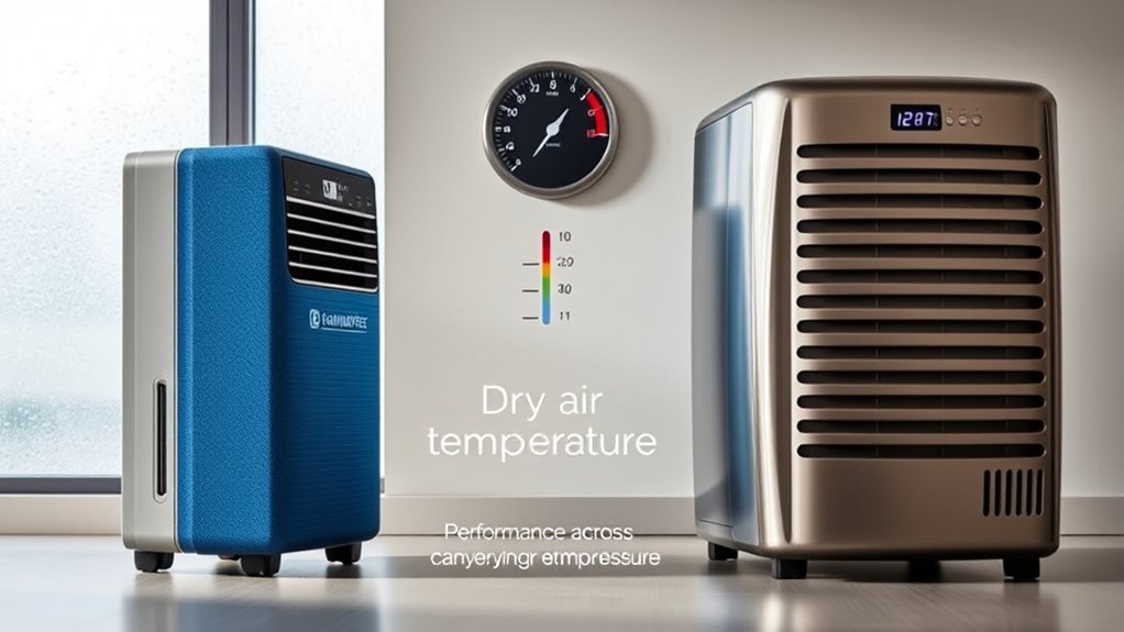 dehumidifier performance varies with temperature