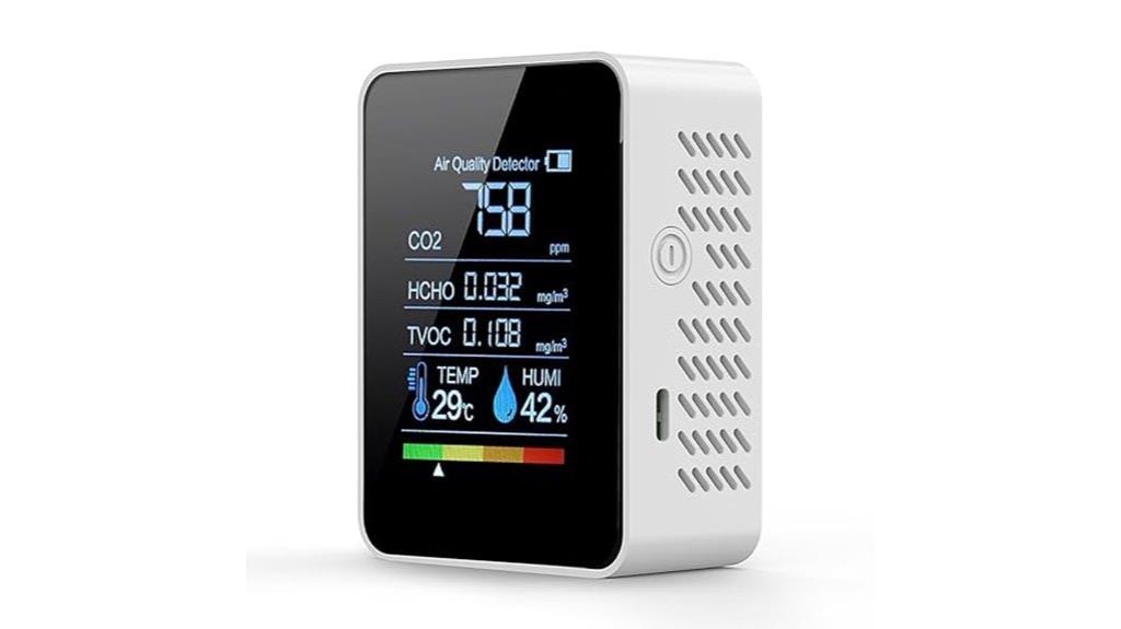 portable 5 in 1 air quality monitor