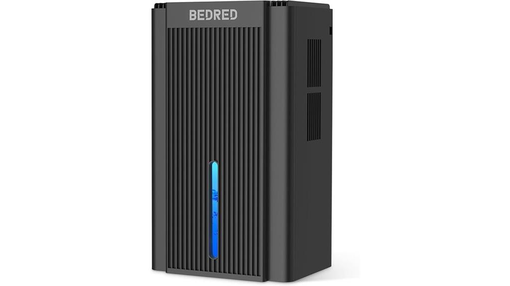 quiet 95oz dehumidifier with ambient light