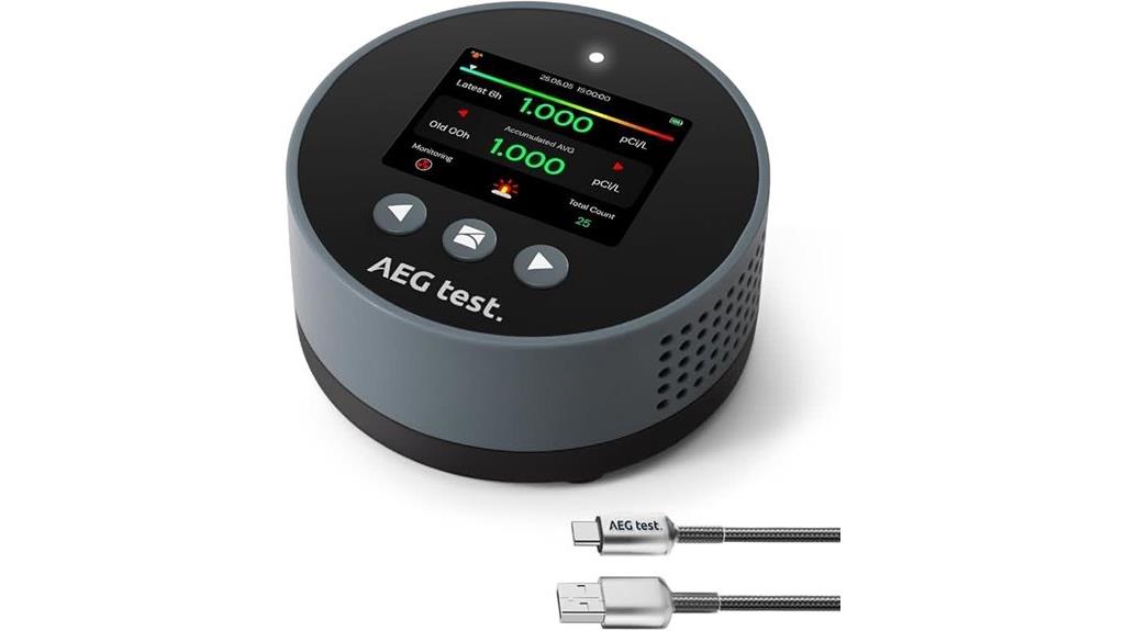 rechargeable radon detector with alarms