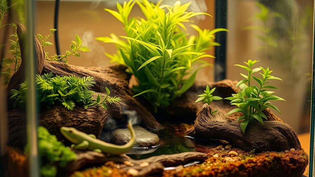 humid reptile enclosure setup