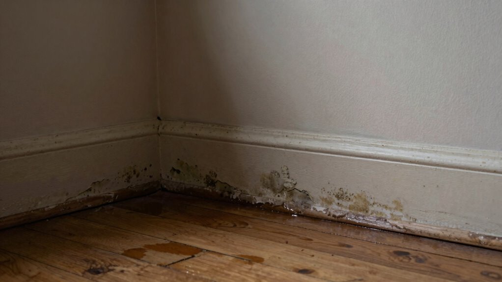 damp corners despite dryness