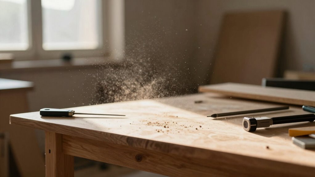 dust accumulates quickly during assembly