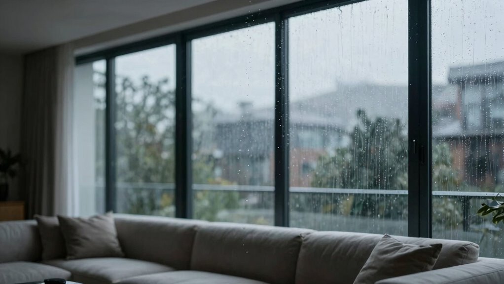 rain influences indoor particles