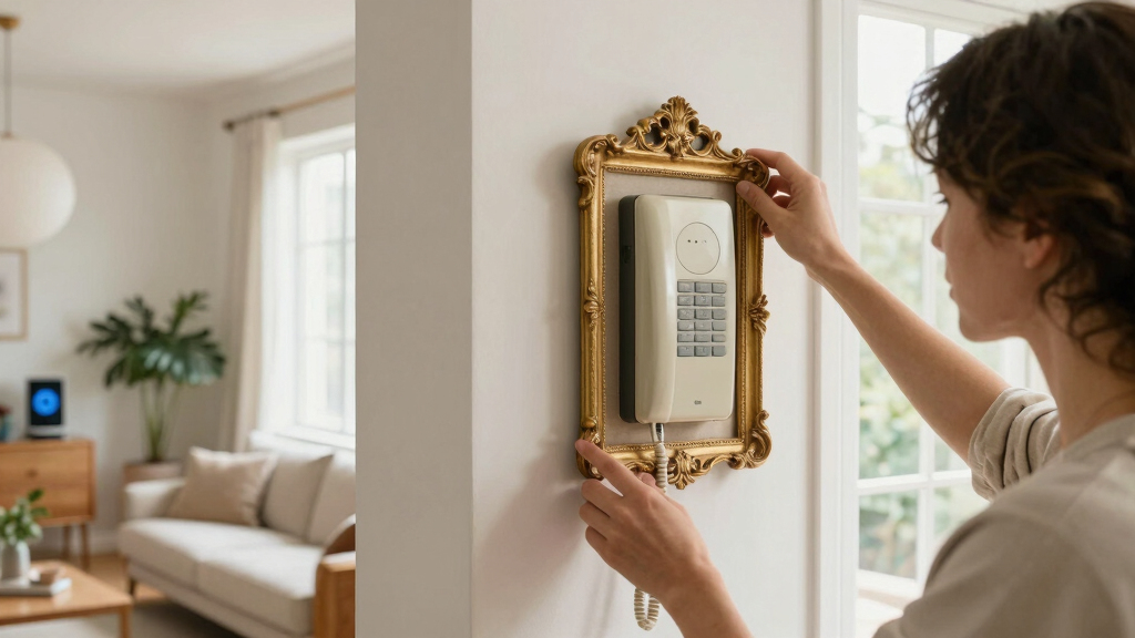 A Simple Gilded Frame Turned an Ugly Intercom into a Conversation Starter