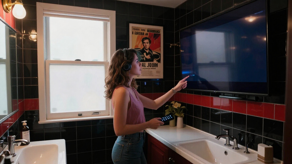 A Film Enthusiast Gave Her Brooklyn Bathroom A Theater-Inspired Redo