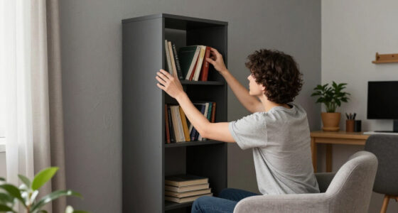 A Renter-Friendly Wall And IKEA BILLY Created A Moody Office