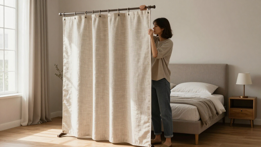 He Skipped A Bulky Headboard For A Room Divider (It's Surprisingly Cozy)