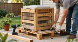 Ditch Store Bought: DIYer Uses Old Wood Pallets To Cover Up An Unsightly AC Unit