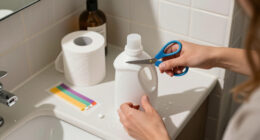 Woman Turns An Empty Detergent Bottle Into A Cute Spot To Store Toilet Paper